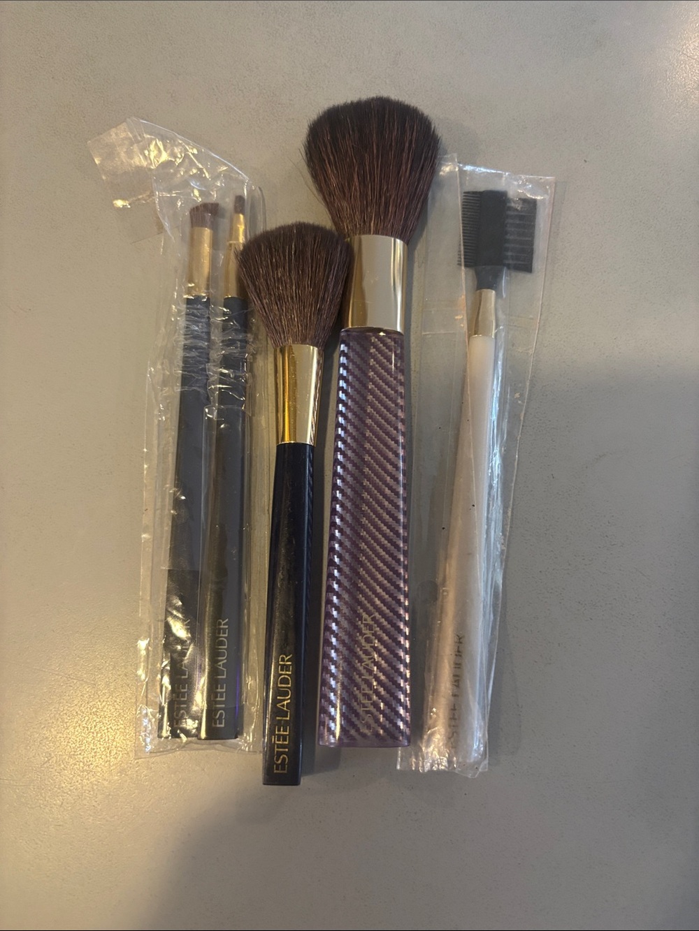 ESTEE LAUDER 5 MAKEUP BRUSHES BRUSH LOT, NEW